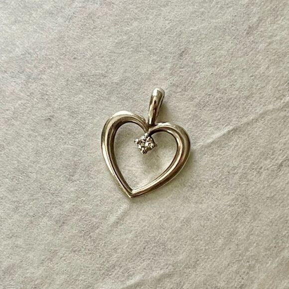 James Avery Sterling Silver Heart with Diamond Pendant in JA Box Cloth Pendant - Picture 7 of 16